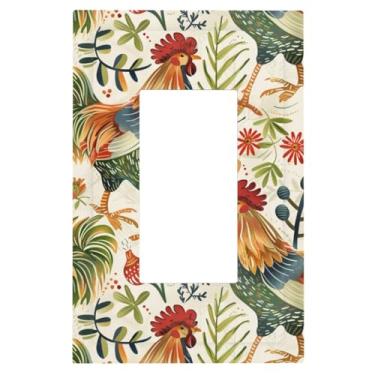 Imagem de 1 Gang Single GFCI Outlet Covers Decorator/Rocker Light Switch Placa de Parede Galo Fazenda Dispositivo Elétrico Face Plug Plate Cover para Receptáculo Dimmer Tomada USB