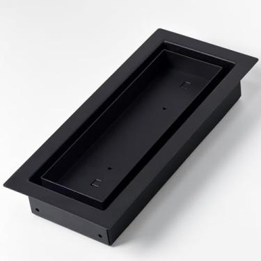 Imagem de Registro de piso de montagem embutida 4x10, capas de ventilação de aço preto fosco resistente, instalação fácil, saídas de ar decorativas modernas para madeira