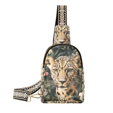 Imagem de CEBUGI Bolsa tiracolo feminina pequena de animal de couro, pochete transversal para trilhas, viagens ao ar livre