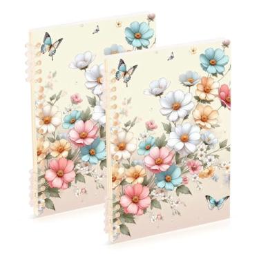 Imagem de Burbuja Cadernos com nome, papel pautado universitário A5 com 60 folhas, fichário para escritório, 2 unidades