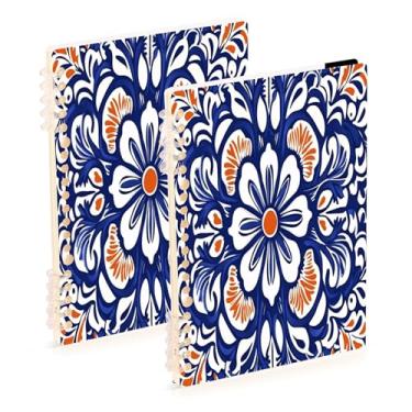 Imagem de Burbuja Cadernos com nome, papel pautado universitário A5 com 60 folhas, fichário para escritório, 2 unidades