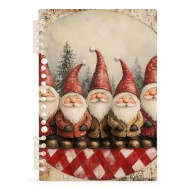 Imagem de Burbuja Caderno de gnomos de Natal, papel pautado universitário A5 com 60 folhas, fichário para escritório, 1 pacote