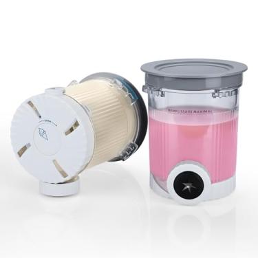 Imagem de Pacote com 2 frascos e tampas para Ninja Swirl da série CREAMi NC700 da MMOBIEL – Recipientes transparentes de substituição com tampas cinzas para sorvete Ninja Swirl e máquinas de servir macias