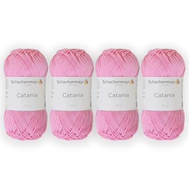 Imagem de 4 novelos/pacote Schachenmayr (SMC) Catania Originals Yarn, cada bola 50 g (125 m), 100% algodão mercerizado para fio de tricô e crochê, peso esportivo, 222 - orquídea
