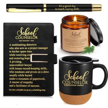 Imagem de Didaey 4 peças de presentes de apreciação de conselheiro escolar incluídos copo de cerâmica vela perfumada A5 caderno esferográfica conselheiro escritório deve ter, agradecimento, agradecimento