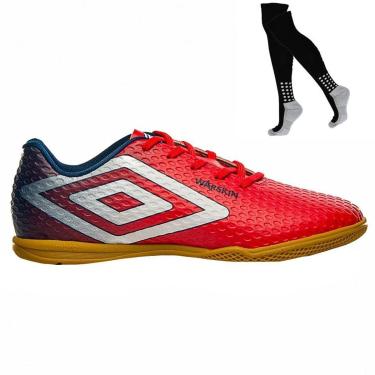 Imagem de Kit Chuteira Futsal Umbro Warskin e Meião-Masculino