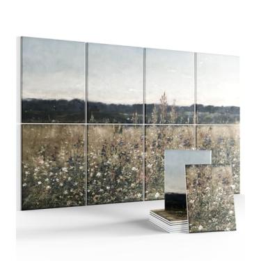 Imagem de Painéis acústicos de arte de parede, painéis de parede à prova de som, 128 x 78 cm, pacote com 8 abas adesivas removíveis seguras, painéis decorativos de absorção de som para sala de estar e estúdio