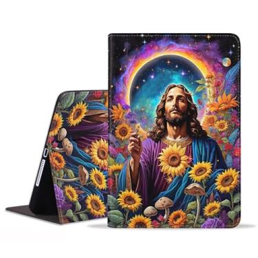 Imagem de BWOOLL Capa para Samsung Galaxy Tab A11 Plus 2025 / Samsung Galaxy Tab A9 Plus 2023 11 polegadas, capa fina e leve de couro PU com suporte para despertar/hibernar automaticamente, Jesus Cristão