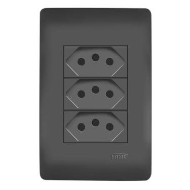 Imagem de CONJUNTO 3 TOMADA 2P+T 10A/250V HABITAT 4X2" BLACK - FAME