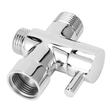 Imagem de GLOGLOW Válvula Desviadora de Torneira de 3 Vias, Cromo Polido, Operação Flexível para Chuveiro Portátil e Pulverizadores Fixos, Ideal para Banheiro de Reposição (Distribuidor de água 7/8 C)