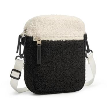 Imagem de sveter Bolsa infantil para meninas, bolsa tiracolo colorblock para crianças de 8 a 10 anos, 10 a 12 anos, Lã branca preta