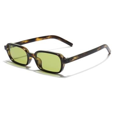 Imagem de Óculos de Sol UV400 - Armação Pequena em Cores Candy com Estampa de Leopardo Punk para Homens e Mulheres, Ideal para Esportes ao Ar Livre, Corrida e Ciclismo, C6 Leopardo Verde