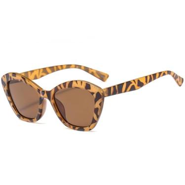Imagem de Óculos de Sol Femininos Candy Colors Cat Eye com Lentes Degradê para Esportes ao Ar Livre, Corrida e Ciclismo, Estampa de Leopardo