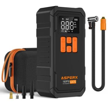 Imagem de Compressor de ar portátil com inflador de pneus AsperX 160PSI 10000mAh
