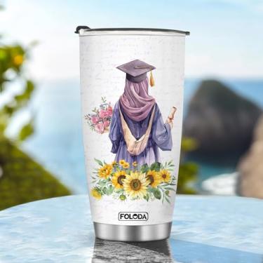 Imagem de Copos isolados Caneca Copo Aniversário Ano Sênior Formatura Temporada Presentes de Natal para colegas de classe Quartos Estudantes Professores Meninos Meninas Homens Mulheres Filha Alça Fria Gelado