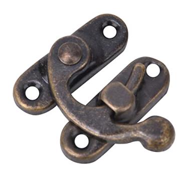 Imagem de Alomejor Gancho de Trava, Gancho de Ferrolho de Ferro Vintage 3,2 X 2,8 Cm Trava retrô para Caixa de Presente de Joias Hardware Decorativo, Fecho Rústico, 30 Peças para (de esquerda de bronze)