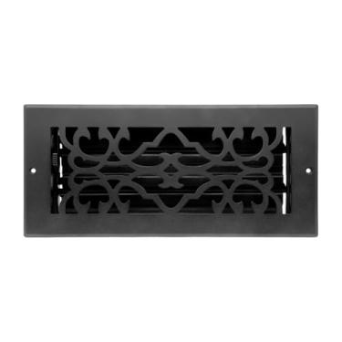 Imagem de Naiture Registro de parede de aço inoxidável, capa de ventilação resistente à ferrugem, amortecedor ou alavanca de metal, ventilação de parede de grade de estilo tradicional, tamanho do duto 10 x 25