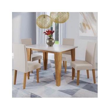 Imagem de Mesa de Jantar Retangular Viero Latina Venus com 4 Cadeiras Estofadas