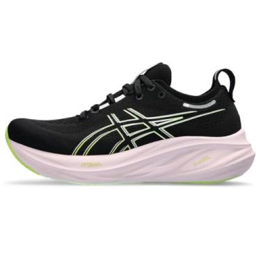 Imagem de Tênis de corrida feminino ASICS Gel-Nimbus 26, Preto/limão neon, 36
