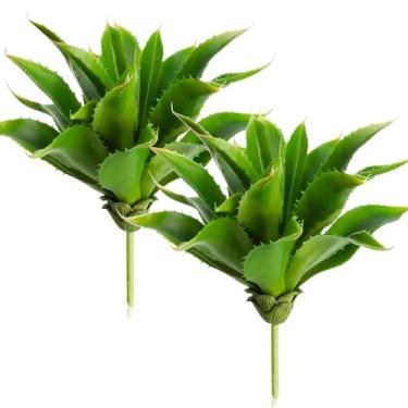 Imagem de XunYee 2 peças de plantas suculentas artificiais grandes falsas sem vaso, folhas de suculentas artificiais realistas, faça você mesmo, artesanato, decoração de vegetação para festa de arranjos de