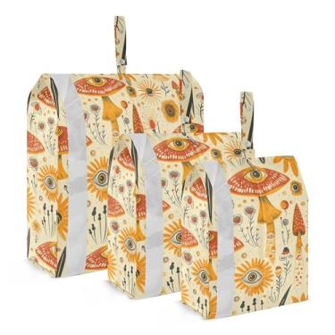 Imagem de xigua Cubos coloridos de embalagem de cogumelos para viagem, organizadores de bagagem leves, conjunto de viagem, à prova d'água, cubos de compressão para acessórios de viagem, 3 pacotes