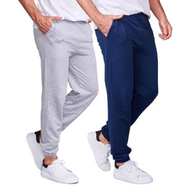 Imagem de Kit 2 Calça Moletom Punho Fit Slim Masculino Adulto - Daze Modas, GG, 