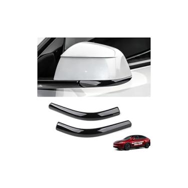 Imagem de cybtkcar Capa de acabamento de espelho lateral Tesla modelo Y acessórios de zimbro atualizados 2020-2026 retrovisor anticolisão espelhos exteriores fita decorativa guarnição anti-arranhões tiras