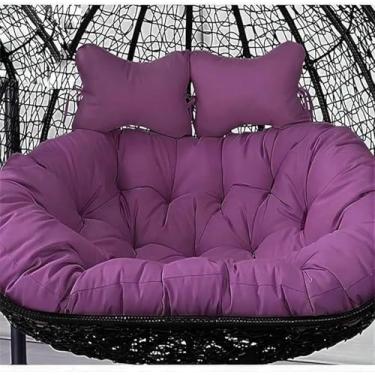 Imagem de Almofadas impermeáveis ​​para balanço de jardim/terraço, almofadas duplas de substituição para balanço, almofadas decorativas para cadeira suspensa.