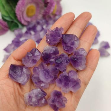 Imagem de FFIME 3 peças de ornamentos aleatórios de cristal ametista roxa natural aquário casa pedra pedra decoração