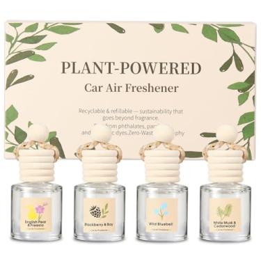 Imagem de Difusor de óleo aromatizador de carro – Perfume ajustável de longa duração para carro e casa (BlackBerry & Bay, almíscar branco e cedro, pera inglesa e frésia, azul selvagem)