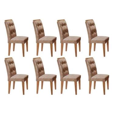 Imagem de Kit 8 Cadeiras Sala Jantar Imperatriz 8 Un Casal - Suede Capuccino - R