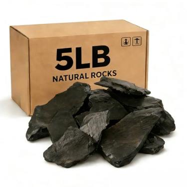 Imagem de UFEEL Acessórios para tanque de tartaruga de rocha de ardósia natural de pedra de aquário acessórios Landen para plataforma de tartaruga, aquário, aquário, paisagismo, tanques de camarão, invólucros