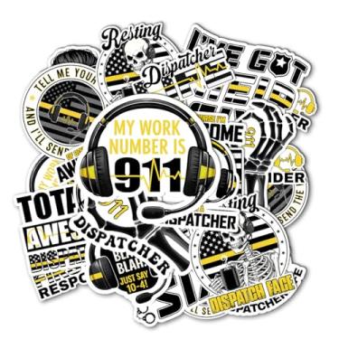 Imagem de 12 adesivos Dispatcher, 911 Dispatcher Stickers, First Line First Responder Sticker, Just Say 10-4 Sticker, Dispatcherlife decalque, bandeira americana decoração para capacete de laptop