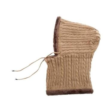 Imagem de Gorro De Inverno Unissex Tricotado Com Proteção De Pescoço Forrada De 
