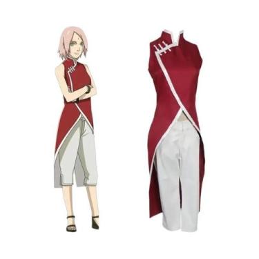 Imagem de Fantasia De Cosplay Feminina Haruno Sakura Anime Cheongsam Para Hallow