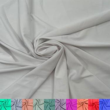 Imagem de Stylish FABRIC 157,5 cm de largura, nylon, elastano, jarda opaca - 185 g/m2, peso médio, respirável, tecido elástico de 4 vias para vestuário, roupa ativa, esportes, ioga e bricolage, branco 2 jardas