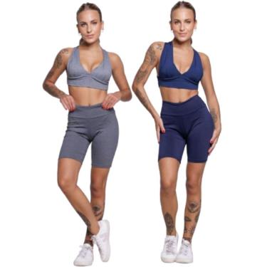 Imagem de KIT 2 Conjunto Top Bojo e Bermudinha Serra e Mar Roupa Para Academia Treino Moda Fitness-Feminino