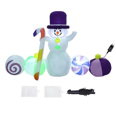 Imagem de Mingzhe Boneco de Neve Inflável de Natal Homem Neve LED Luz Jardim Pátio Gramado Decoração Ao Ar Livre (Plugue UE 220-240V)