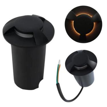 Imagem de Balizador de Solo LED 1W 3000K 3 Fachos IP67 Bivolt Preto LuxLight Jar