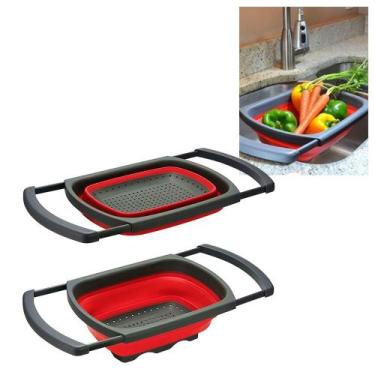 Imagem de Escorredor Retrátil De Silicone Expansível Escorredor de Macarrão Cozi