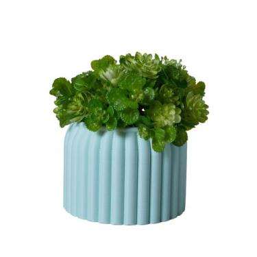 Imagem de Cachepot Rajado M - Adornos - Galanta, Verde Menta