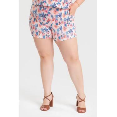 Imagem de Bermuda Feminina Plus size Estampada cós c/ Elástico c/ Bolso - Serena