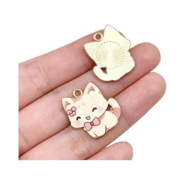 Imagem de Pingentes De Gato Com Laços Em Liga Metálica, Suprimentos Para Artesan