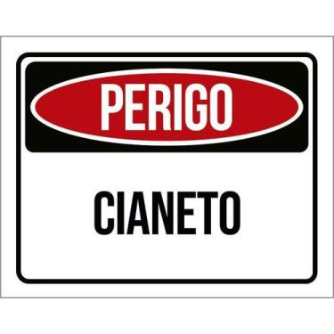 Imagem de Kit 5 Placa Acm Perigo Cianeto 18X23 - Sinalizo