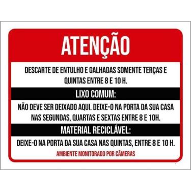 Imagem de Kit 5 Placa Acm Descarte Entulhos Galhadas 18X23 - Sinalizo