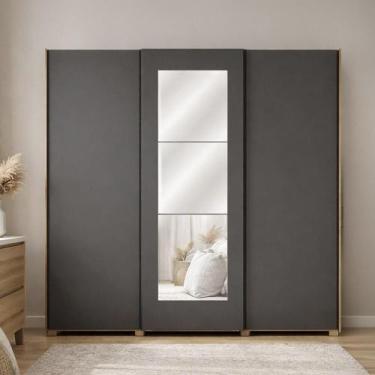 Imagem de Guarda-Roupa Casal Kappesberg CB01T582, 3 Portas de correr com Espelho