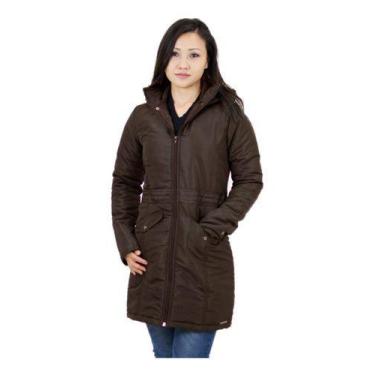 Imagem de Casaco feminino acolchoado Plus Size com Capuz Removível Tamanhos 48 a