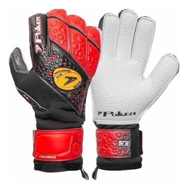 Imagem de Luva De Goleiro Poker Profissional Synthetic Grass Endurance Branco/Vermelha 11