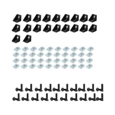 Imagem de Conjunto De Conectores De Perfil De Alumínio 2020: 20 Cantoneiras, 40 