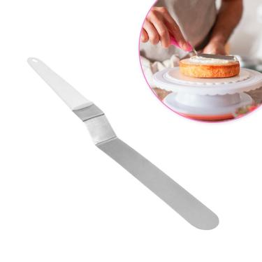 Imagem de Espatula De Confeiteiro Bolos Decoração Confeitaria Inox Cabo 38cm Curvo